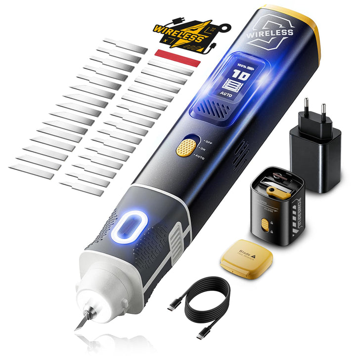 Kabelloser Ultrasonic Cutter, 40 kHz Arbeitsfrequenz, 30 Watt Hochleistung, 1000 mAh Akku mit USB-La