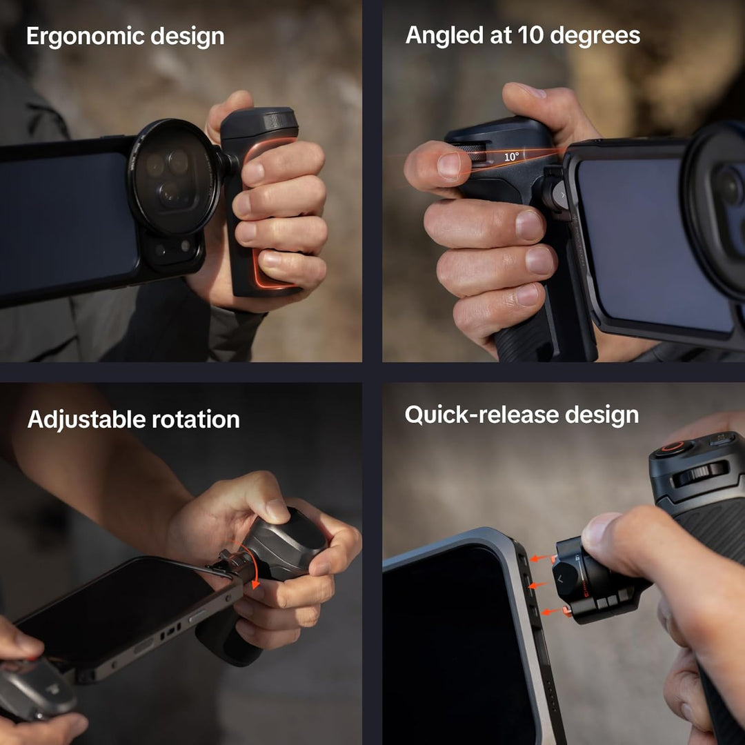 PGYTECH ProShot Smartphone Videokäfig Set, Professionelle Aluminium Vlogging Stabilisierung mit Quic