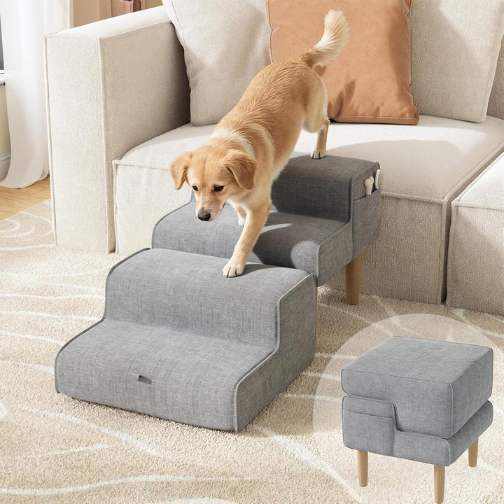 Hundetreppe,2-in-1 Haustiertreppe Klappbar Treppe Hund, Hundetreppe für Kleine & Grosse Hunde, Trepp