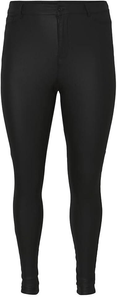 ONLY & SONS Damen Vmclora Hr Ss Coat Pants - K Curve Noos 46W / 32L Black/Detail:coated, 46W / 32L B