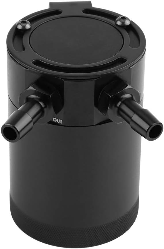 Auto Tank Ölbehälter, Fydun Universal Auffangbehälter 300ML Zwei Loch Aluminium Auto Motor Ölfangbeh