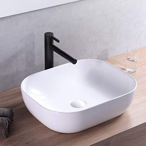 VBChome Waschbecken 50 x 40 Aufsatzwaschbecken aus Keramik Oval Waschtisch Handwaschbecken Aufsatzwa