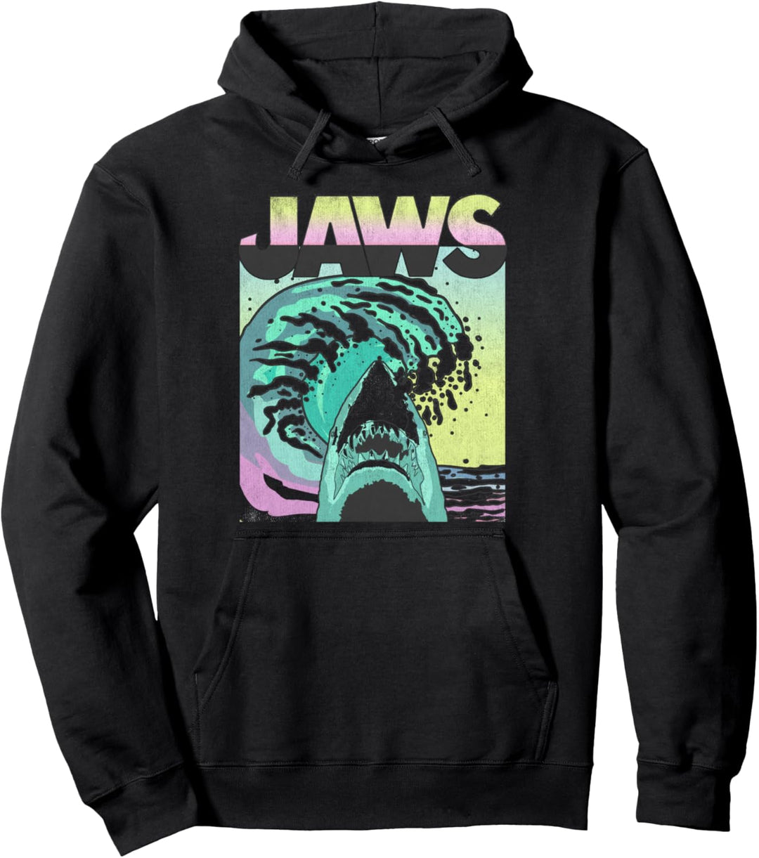 Jaws Retro Wave Poster Pullover Hoodie