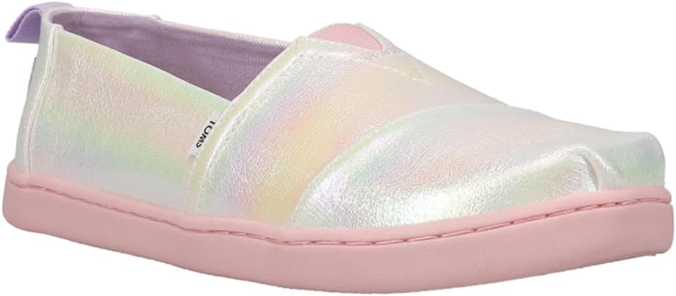 TOMS Mädchen Glitter Alpargata Flache Slipper 31 EU Weiss, 31 EU Wei&#xDF;