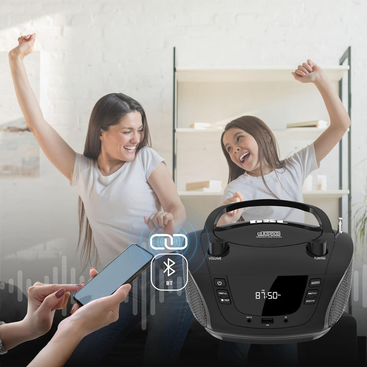Boombox Tragbares CD-Radio mit Bluetooth BSL JL-2031A, mit 4 W RMS-Leistung, FM-Radio und USB-Anschl
