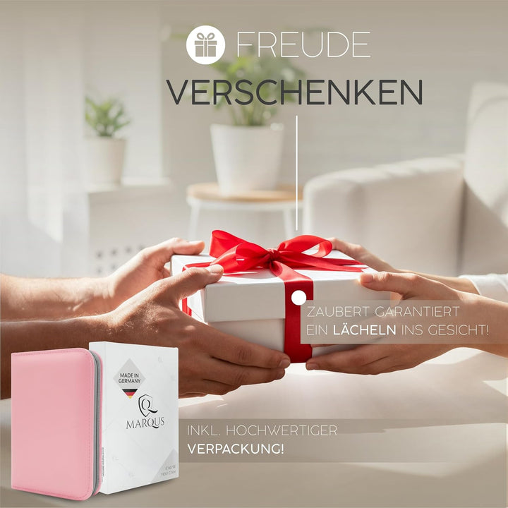 marQus Solingen Maniküre Pediküre Set - 12 Teile in Echt Leder Etui handlich und weich - Komplett Ki