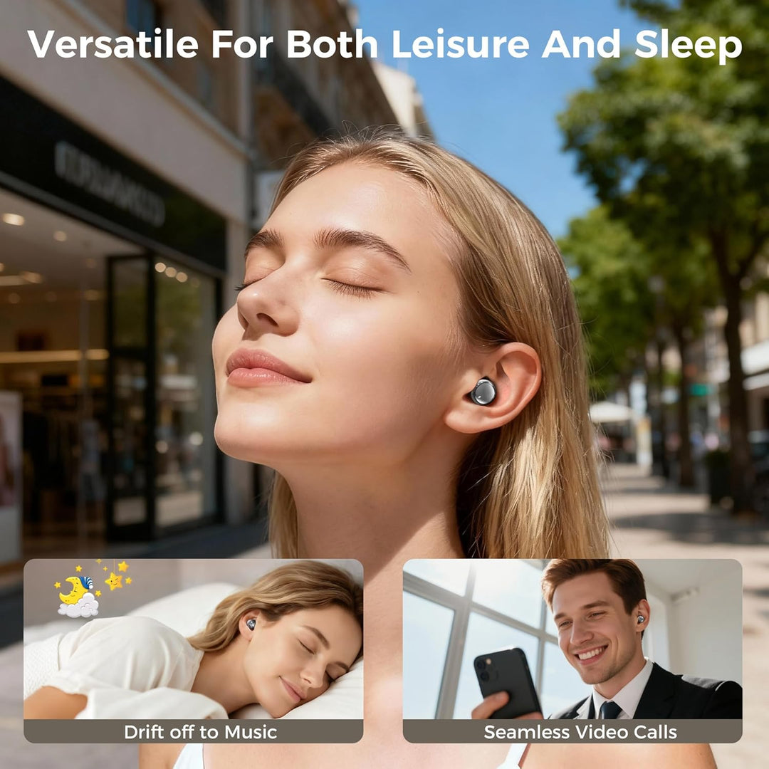 Ästhetisch Kabellose 2-in-1-Ohrhörer mit Tag- und Nachtmodus, Bluetooth-6.0-Ultra-Mini-Kopfhörer, In