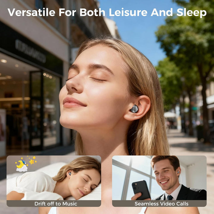Ästhetisch Kabellose 2-in-1-Ohrhörer mit Tag- und Nachtmodus, Bluetooth-6.0-Ultra-Mini-Kopfhörer, In