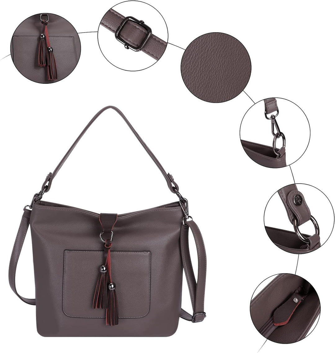 HAWEE Damen Handtasche Kunstleder Grosse Schultertasche Shopper Umhängetasche Frauen Elegante Henkel