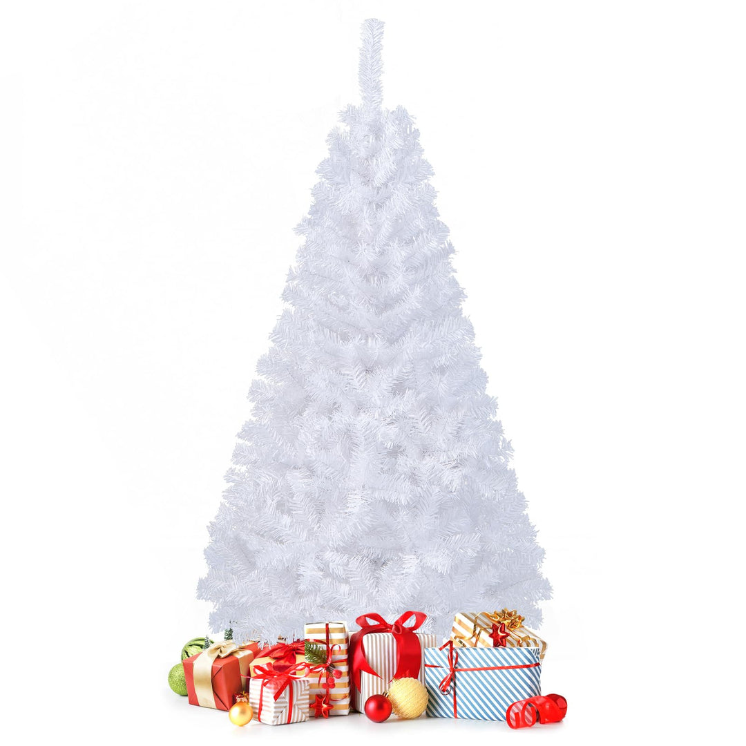 GOPLUS 150/180/210/240cm Weihnachtsbaum Weiss, Festliche Weihnachtdekoration für Zuhause, Weisser Ta