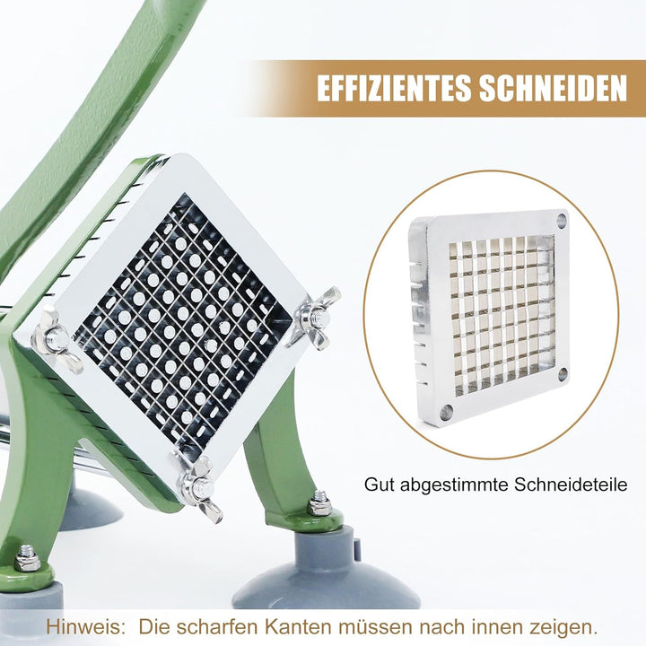 EasyVibe Pommes Frites Commercial Pommesschneider Professioneller mit Saugfüssen Komplettset, 3/8" K
