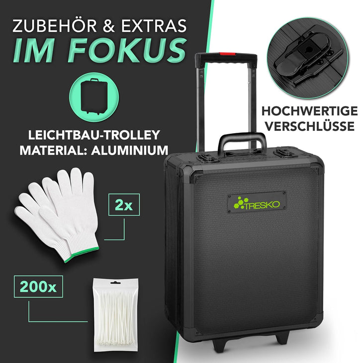TRESKO Werkzeugkoffer 1400 teilig | Werkzeugkasten gefüllt | Werkzeugkiste Profi | Werkzeugtasche |