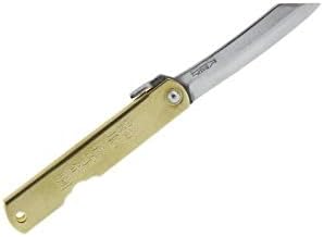 HIGO NO KAMI Higonokami 916 Messer mit Klinge aus Karbonstahl San Mai Aogami (3-lagig laminiert), Gr