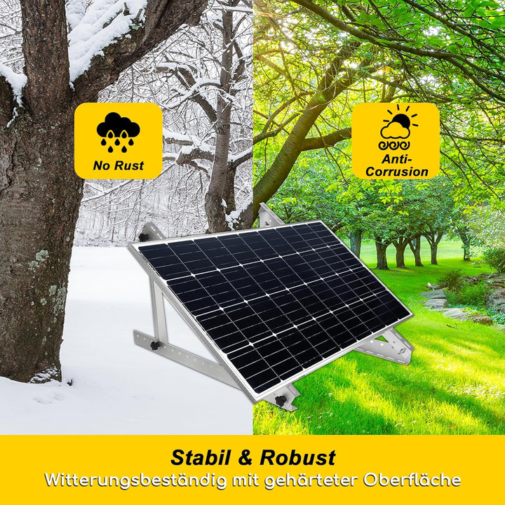 2 Sets Solarpanel Halterung Balkonkraftwerk | Solarmodul Halterung für Solarmodule bis 114cm | Verst