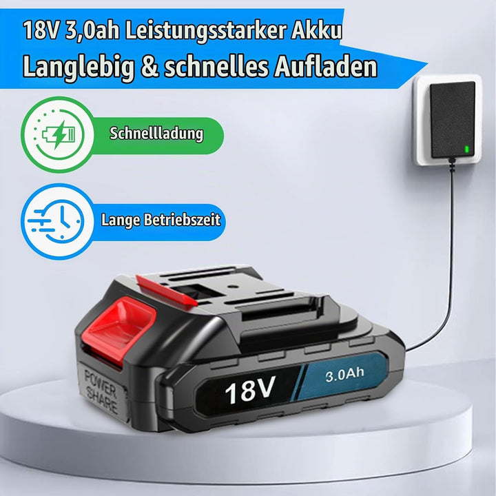 18V 2pcs 3.0Ah Ersatzbatterien und Ladegeräte