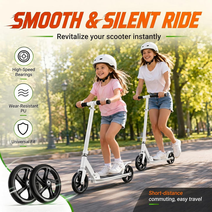 2 Stück 200mm*40mm Scooter Rollen mit ABEC-9 Lager, Anti-Rutsch Roller Räder, Cityroller Reifen Ersa