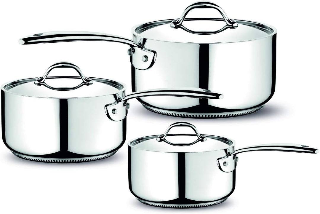 Lagostina Accademia Lagofusion Tiefe Kasserolle aus Edelstahl 18/10 mit Langem Griff, 20 cm Ø, Topf