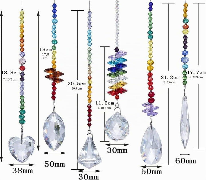 H&amp;D HYALINE &amp; DORA Bunte Kristall Regenbogen Sonnenfänger Hängende Chakra Glas Anhänger für Zuhause,