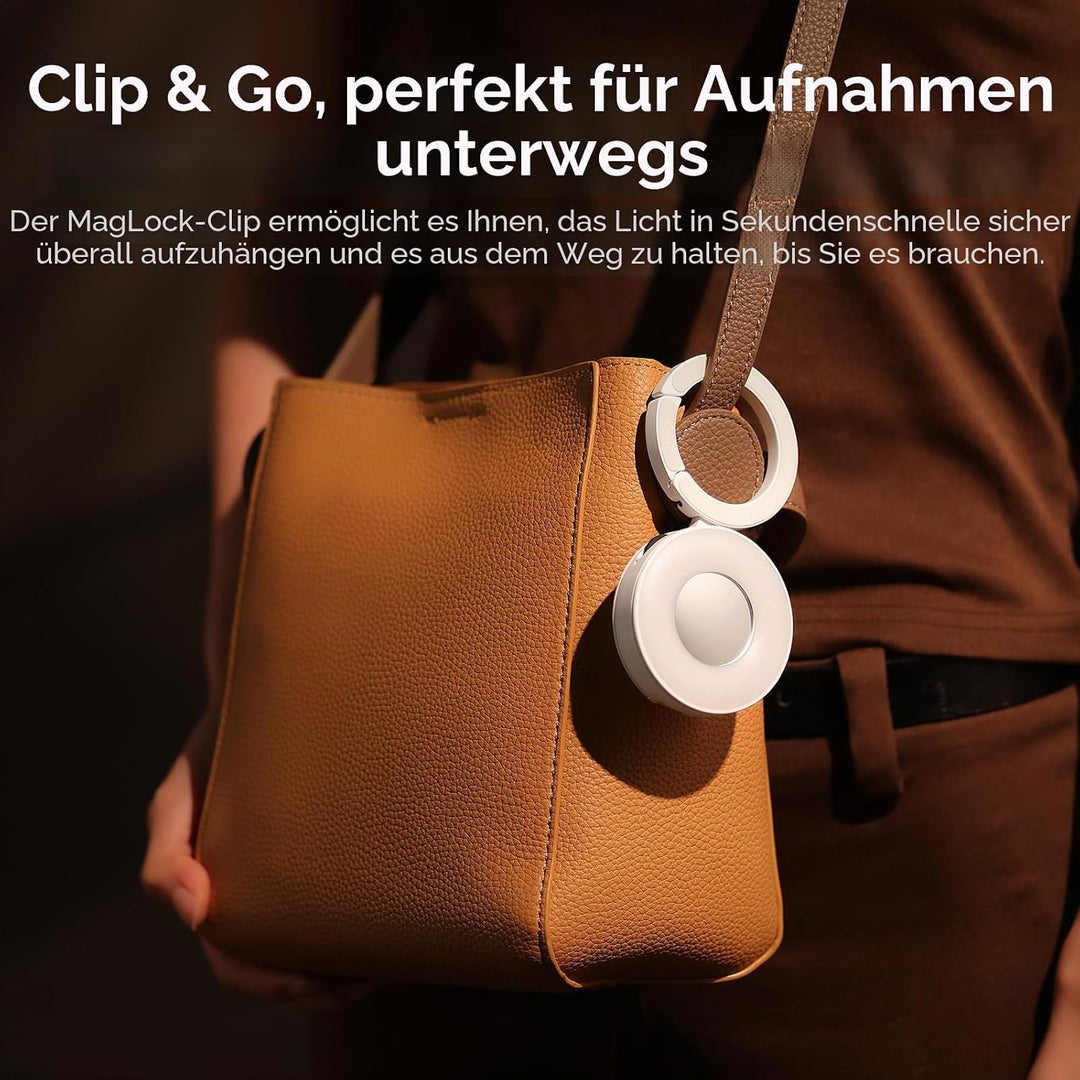 ULANZI ML05 Magnetische Selfie Licht für iPhone, Dual Magnet LED Ringlicht mit Spiegel, 9000K CRI≥97