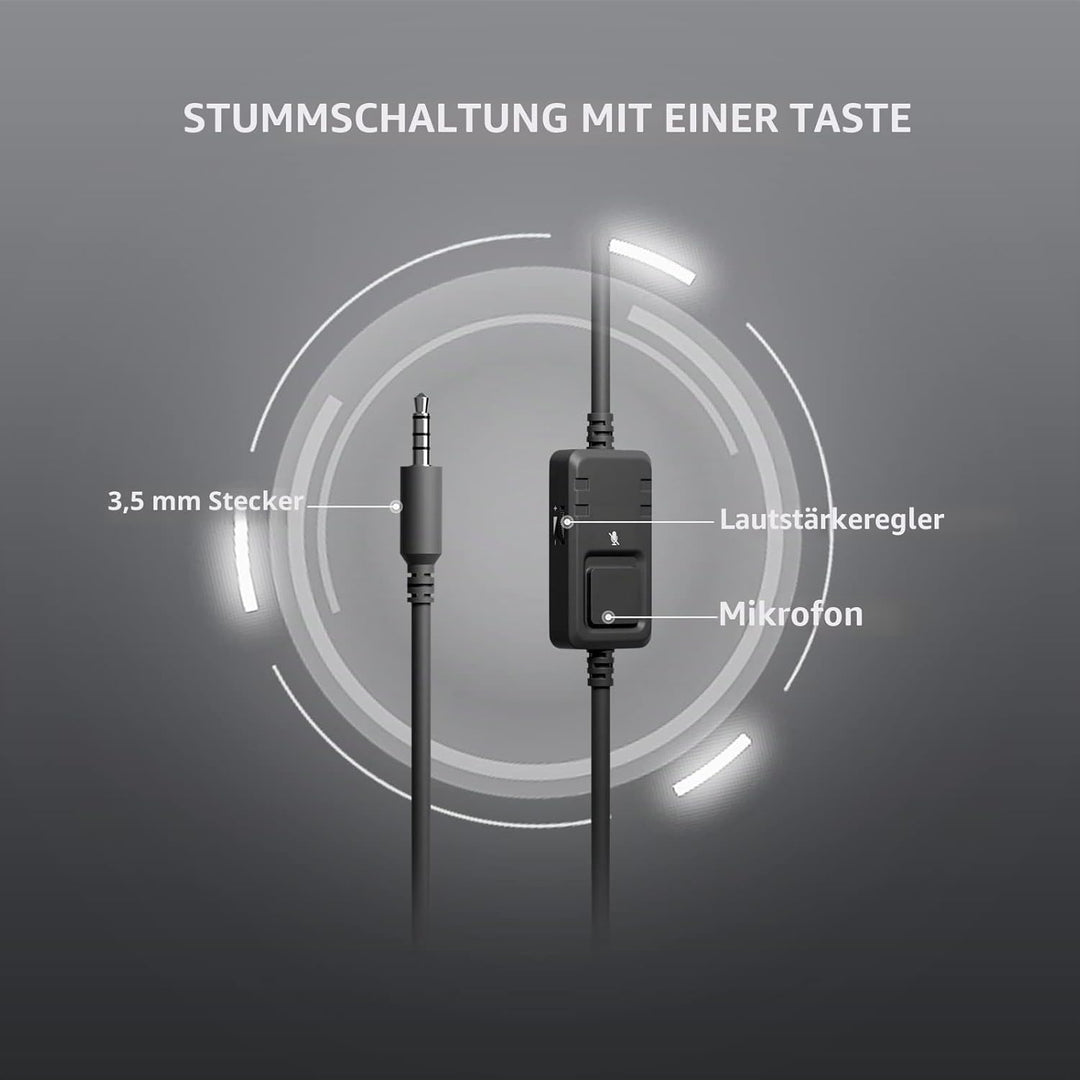 Somic Gaming-Kopfhörer für Xbox One, Stereo-Surround-Sound mit Geräuschunterdrückung, abnehmbares Ka