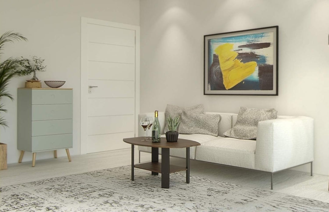 Furinno Simple Design Couchtisch, holz, Columbia Walnut/Schwarz, 54.61 x 54.61 x 41.28 cm Columbia W