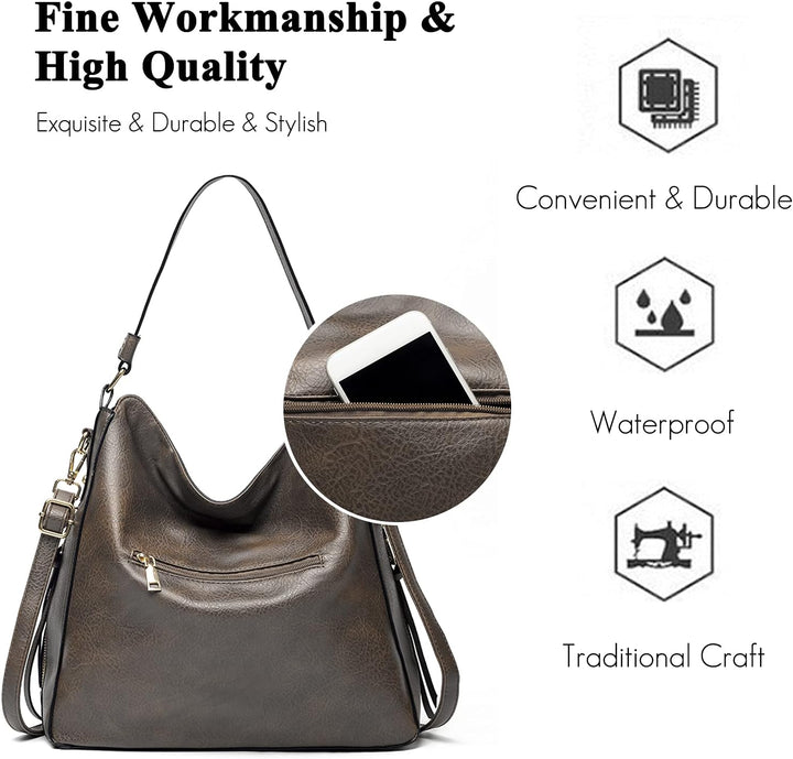 FANDARE Damen Handtasche Frauen Umhängetaschen Schultertasche PU Leder Tote Beutel Schultertasche fü