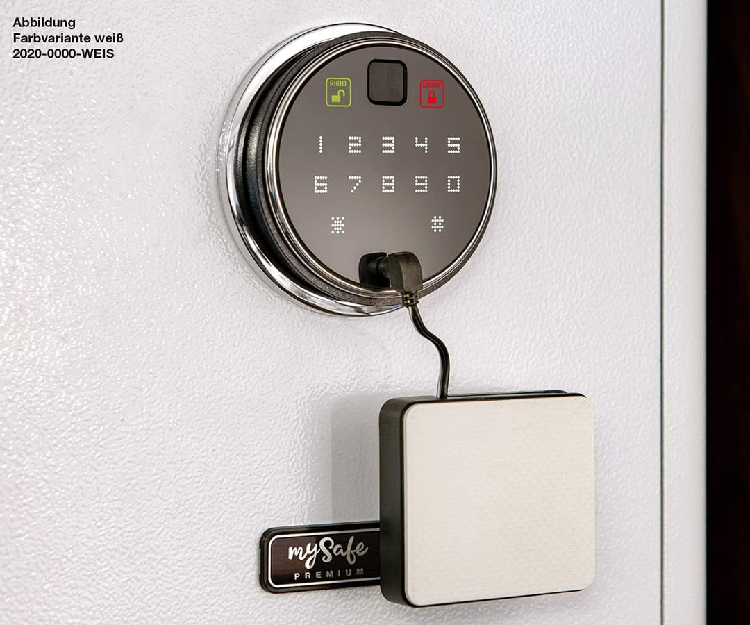 mySafe Premium 450 | elektronischer Schrank-Tresor | Zahlencode & Fingerscan | modernes Design | hoh