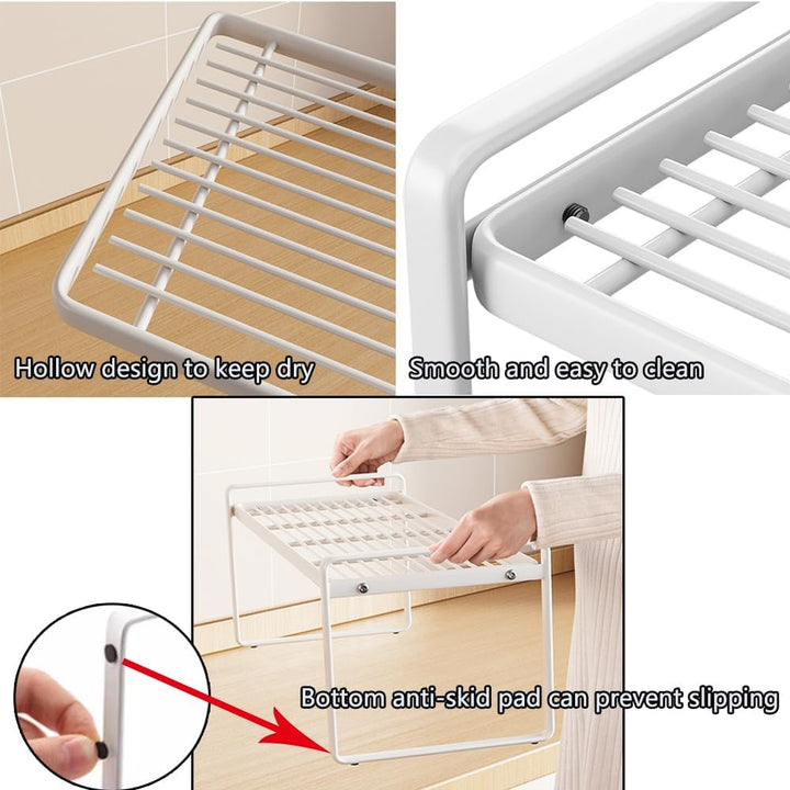 HQahnekme Küchenschrank Organizer,Regaleinsatz mit Anti-Rutsch Matte,Küche Schrankeinsatz,für Küche/