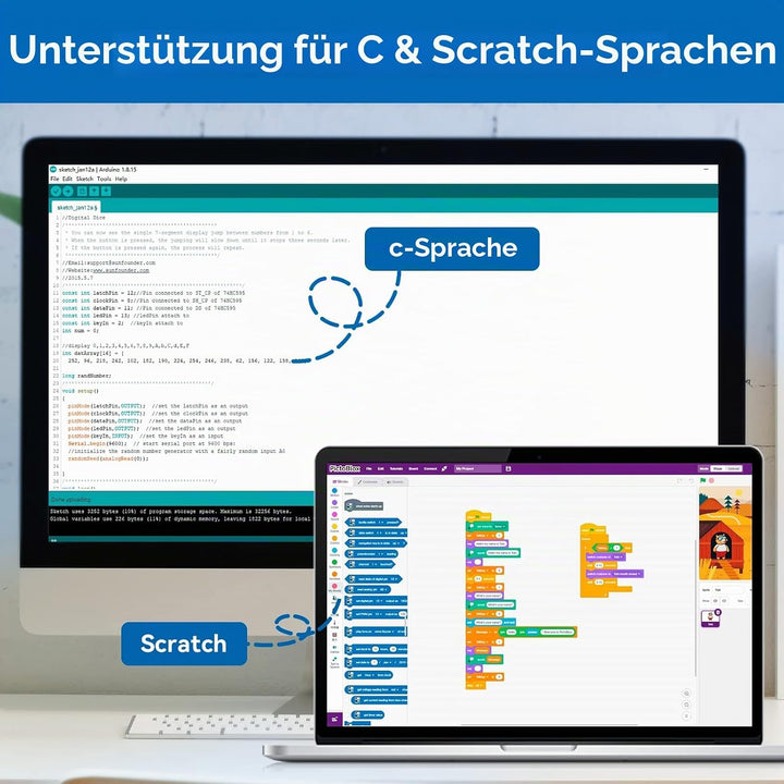 SUNFOUNDER Project Complete Starter Kit Kompatibel mit Arduino UNO R3 Arduino IDE/Scratch Codingmit