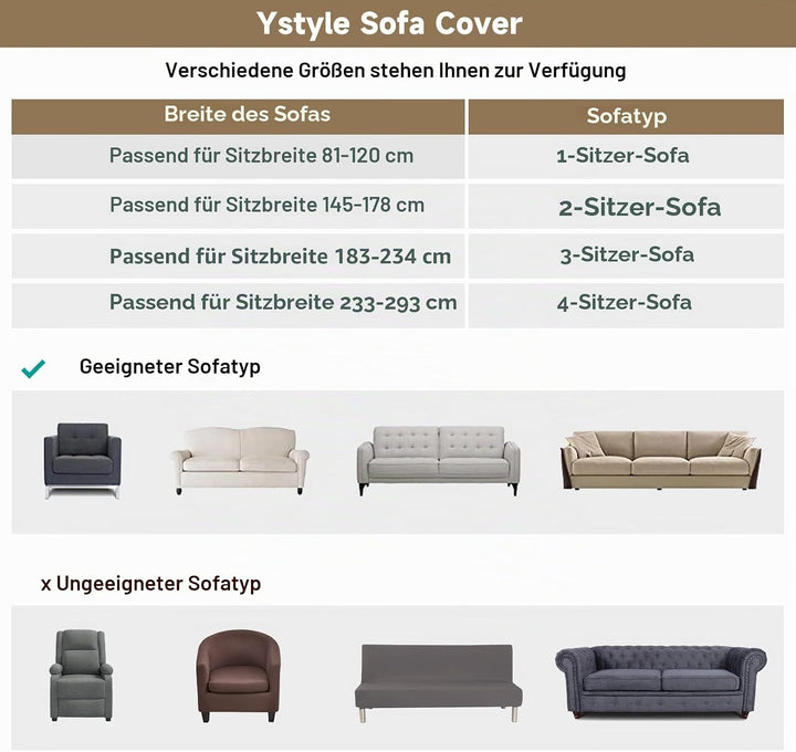 Ystyle Sofa überzug 3 Sitzer Mit Armlehne, Stretch Sofabezug rutschfest, Modern Sofa Cover Für Hunde