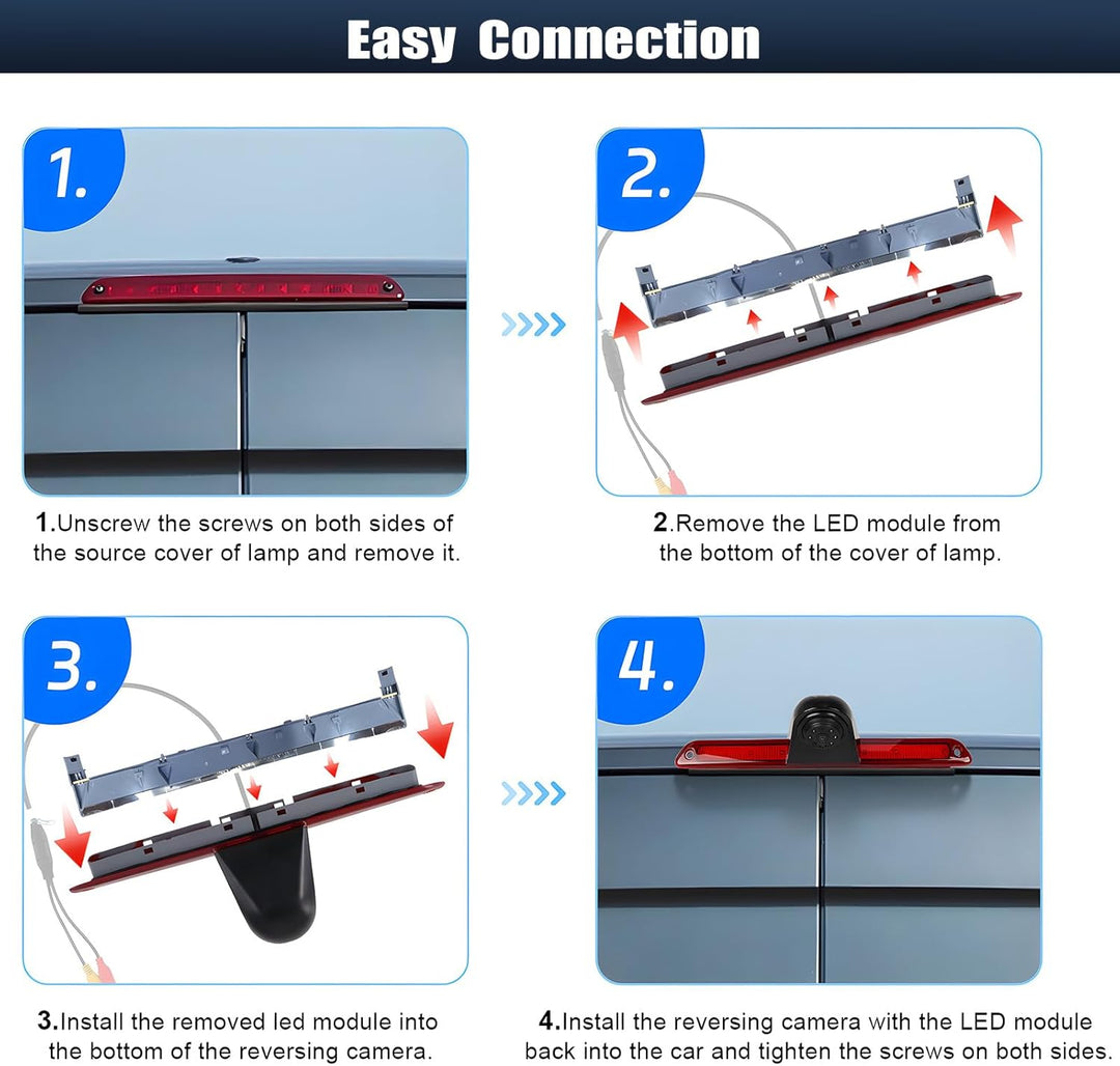 720P HD Rückfahrkamera für Mercedes Sprinter 2006-2019 & VW Crafter 2007-2019, 140° Weitwinkel, IP67
