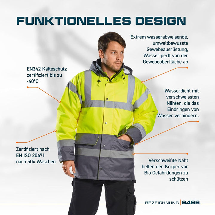 Portwest Warnschutz Kontrast Traffic-Jacke, Grösse: XXXL, Farbe: Rot/Marine, S466RNRXXXL rot / marin