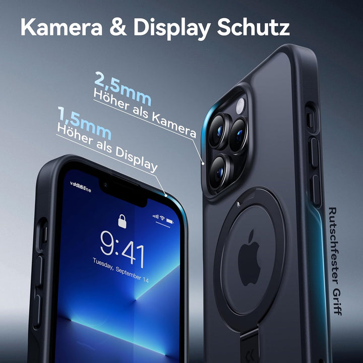 CASEKOO Magic Stand für iPhone 12 Pro Max Hülle für MagSafe [Militärschutz] [Unsichtbarer Ständer] S