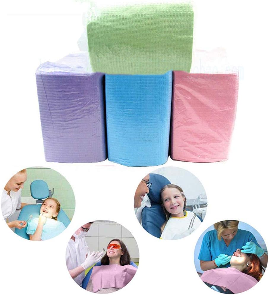 Zahnlätzchen, Einwegtuch, Oral-Papiertuch, Tuch für Zahnarzt, Klinik, Rosa, 125 Stück Rose, Rose