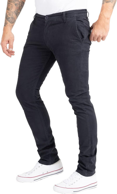 Indumentum Chino Hose Basic Slim Fit IS-305 30W / 30L Dunkelblau, 30W / 30L Dunkelblau