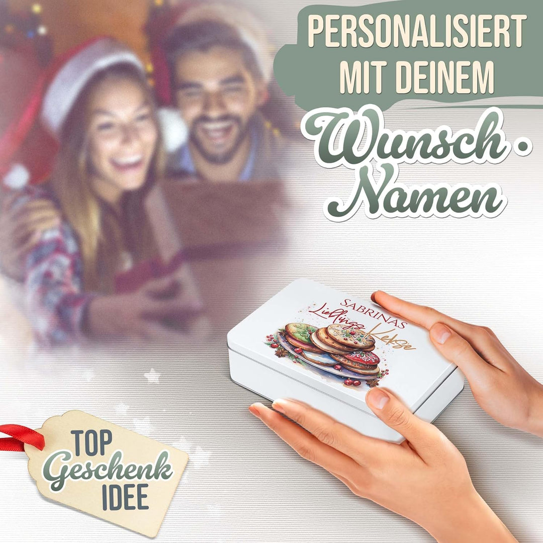 Print Royal PR Geschenkdose mit Name personalisiert - Lieblingskekse - Blechdose bedrucken, Aufbewah