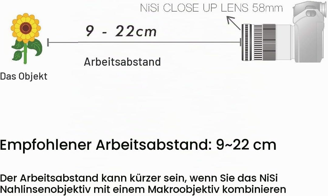NiSi 58mm Close Up Linse Nahlinsen Filter Kit - inkl 49-58 mm Adapterring, 52-58 mm Adapterring, Obj