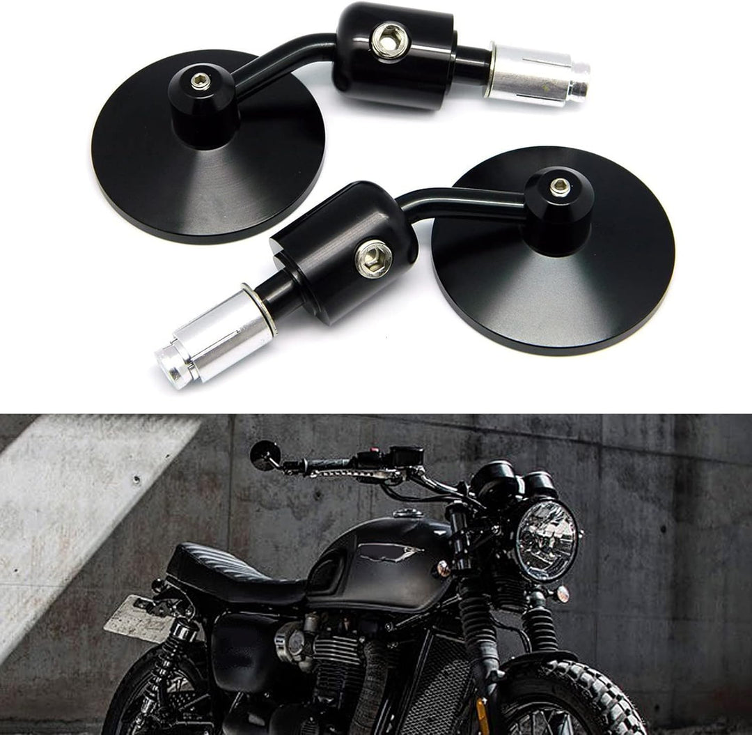 7/8 "22mm Motorrad Lenkerendspiegel 3 Zoll Runden Rückansicht Seitenspiegel für Scooter Chopper Crui