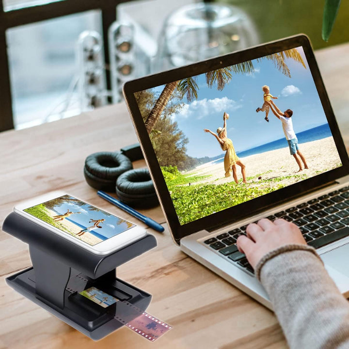Bewinner Mobiler Filmscanner, Tragbarer Fun-Film-Dia-Scanner, Unterstützt 35/135-mm-Farbpositivfilm,