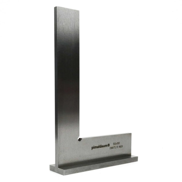 PIMALDAUM® Anschlagwinkel, 90°-Flachwinkel mit Anschlag gem. DIN 875/0, Edelstahl (Metall, 150x100 m