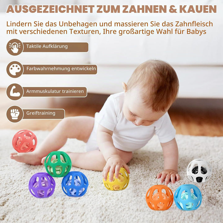 MCGMITT Babyspielzeug Set – Rassel Beissring mit Greifling, Handgelenkrassel und Rasselsocken Montes