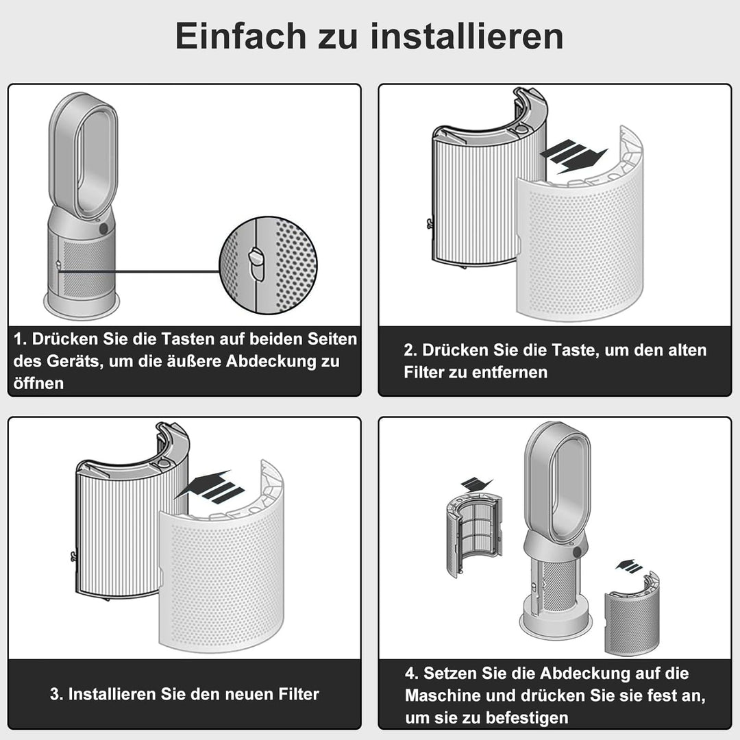 Ersatzfilter kompatibel mit Dyson-Luftfiltermodellen HP04 TP04 DP04 HP09 TP06 TP09 HP07 TP07 PH03 PH