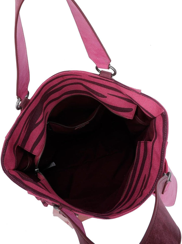 Fritzi aus Preussen Damen Izzy02 Canvas Shopper Zebra Pink, Zebra Pink
