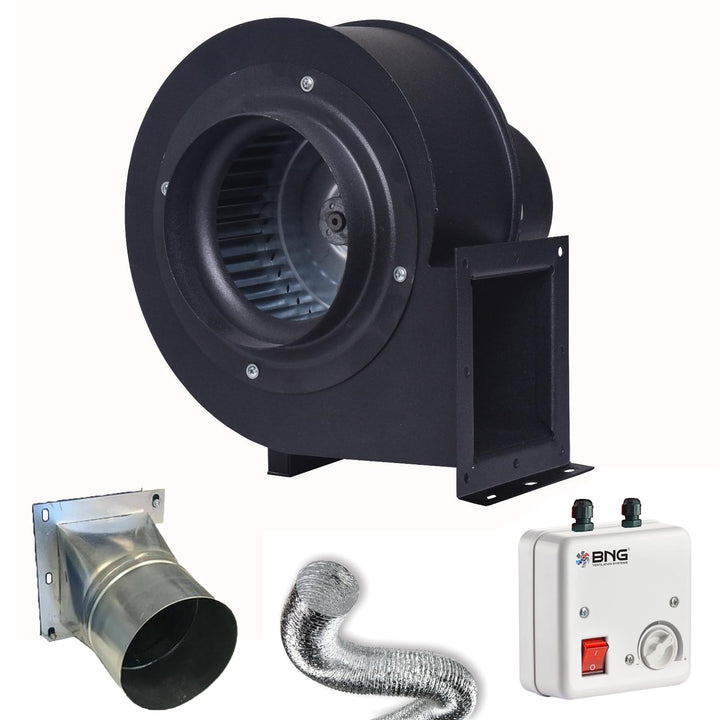 BVN VENTILATION SYSTEMS & ELECTRICAL MOTORS Radialgebläse 2600m3/h 230V FLANSCH + FLEXROHR + REGLER