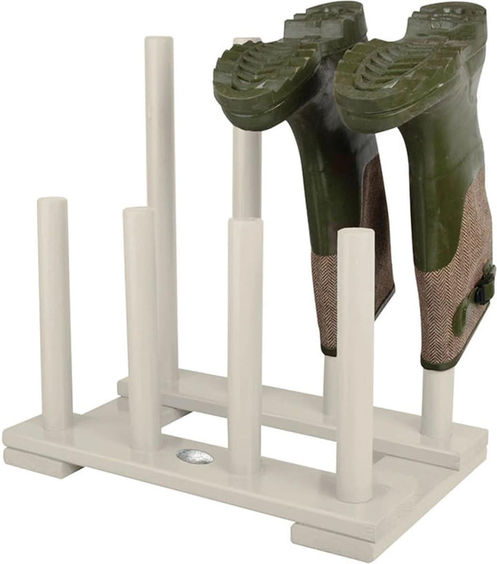 Esschert Design Stiefelhalter, Schuhablage aus Holz in weiss, ca. 42 cm x 26 cm x 42 cm, Weiss