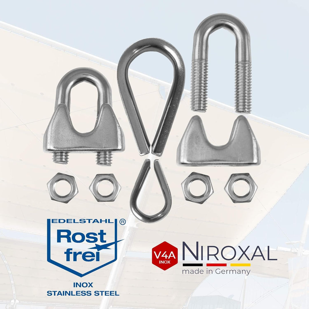 50 Stück rostfreie Drahtseilklemme 2mm Edelstahl A4 Bügelseilklemme passend für Ø 2 mm Draht | im Se