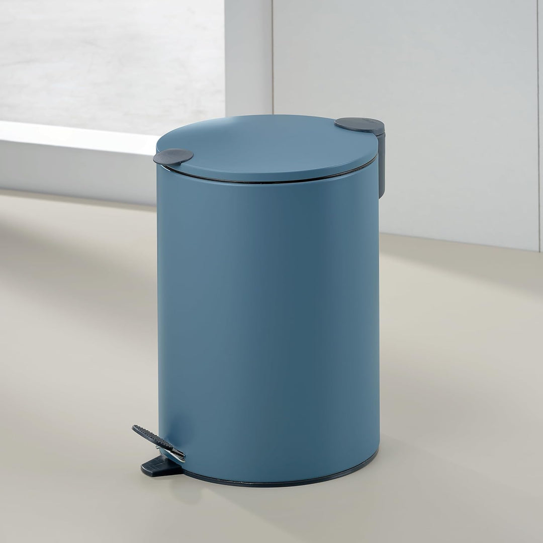 kela Kosmetikeimer 3l blau matt, Silent-Close-Deckel, Tretmülleimer Badezimmer MATS, Badmülleimer mi