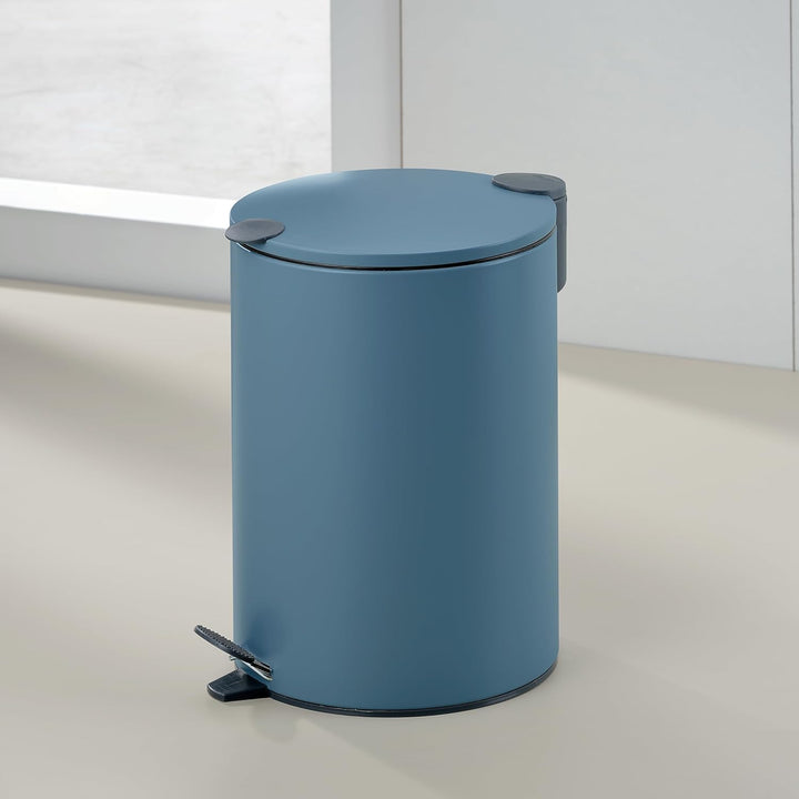 kela Kosmetikeimer 3l blau matt, Silent-Close-Deckel, Tretmülleimer Badezimmer MATS, Badmülleimer mi