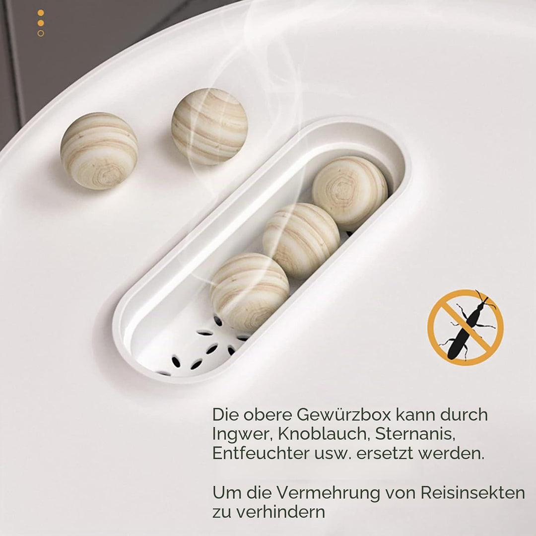 Müslispender - 6KG/10KG Küche Trockenen Lebensmittel Spender Getreide Reis Getreide Lagerung Rotatin