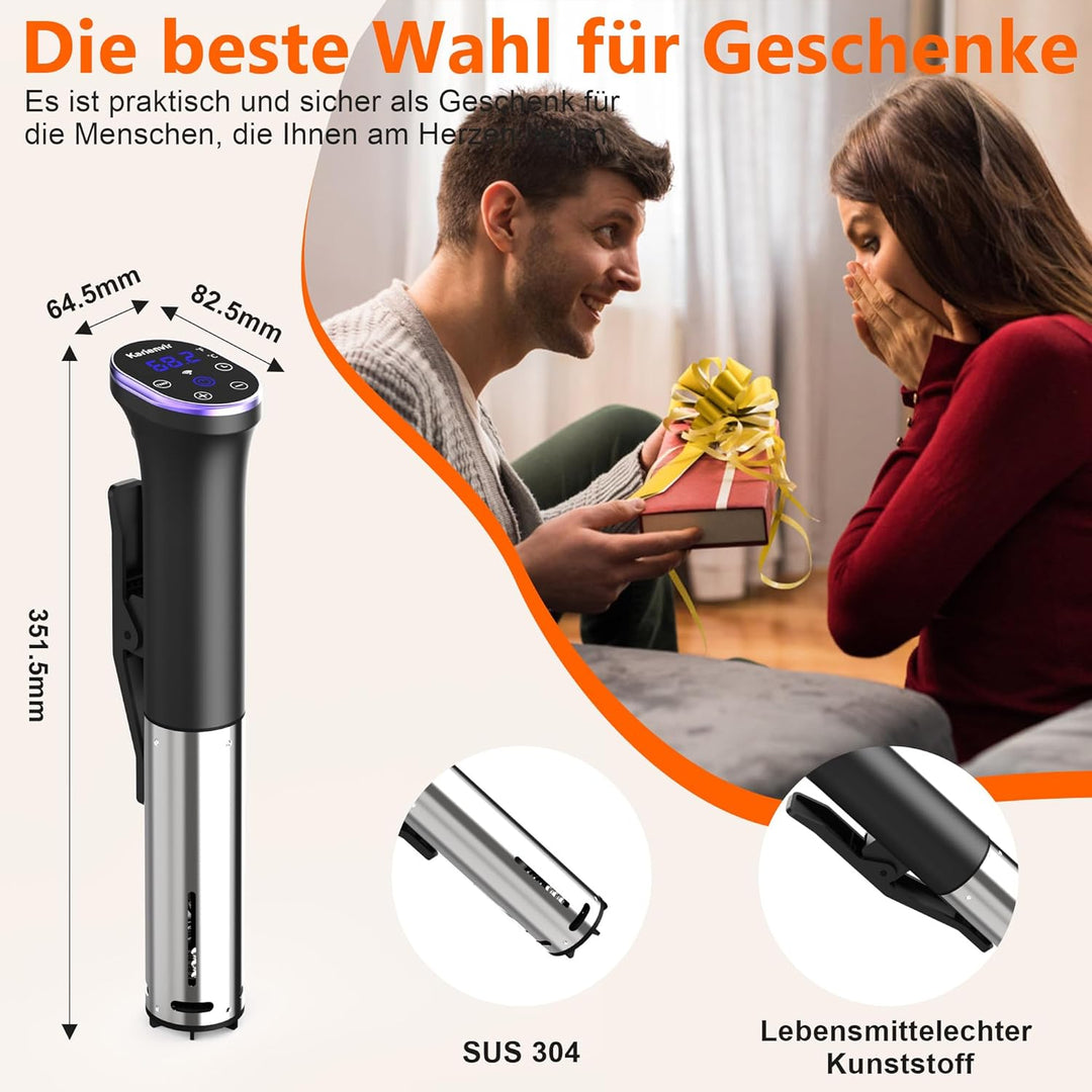 Sous Vide Garer Stick 1400W, Sous Vide Stick mit LCD Touchdisplay, Wifi Präzisionskocher Präziser, I